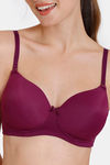 Zivame Padded Non Wired 3/4Th Coverage T-Shirt Bra - Dark Purple — thumbnail 6
